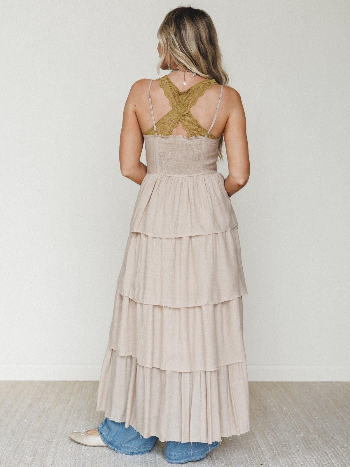 Prairie Breeze Tiered Maxi Top - Sand