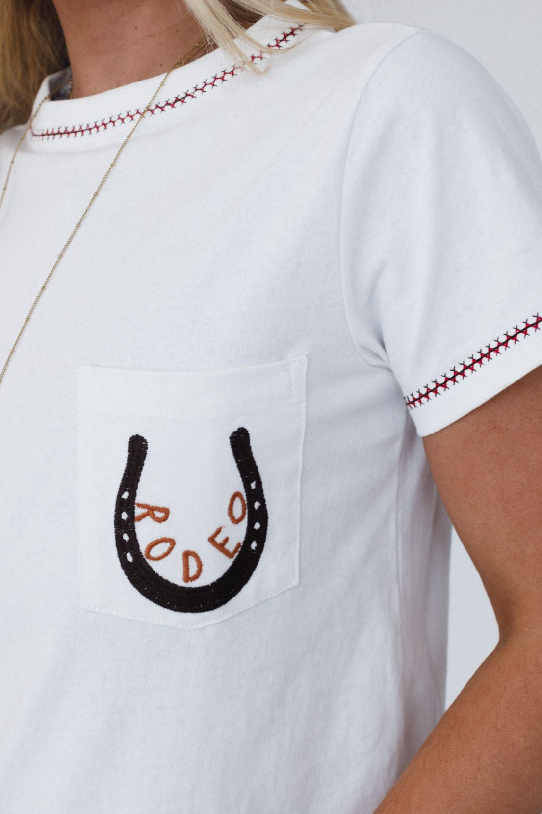 Lucky Iron Embroidered Tee - Off White