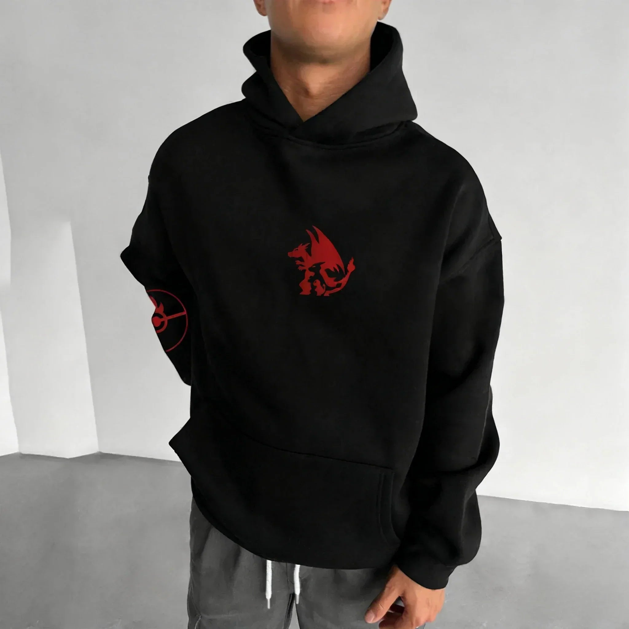 Anime Charizard Co Branded Hoodie 2025 Autumn/Winter New Harajuku Men's and Women's Large Loose Casual Parent Child Top