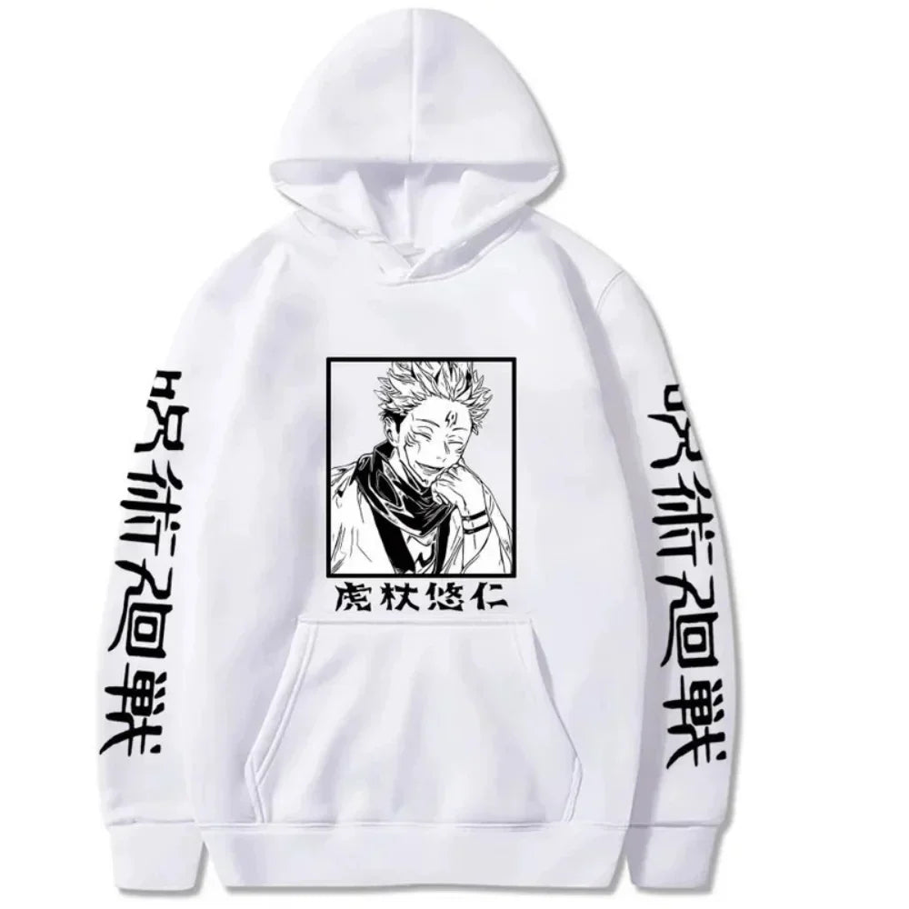 Japanese Anime Spell Battle Tiger Staff Yuren Autumn Print Spring and Autumn Men's Fashion Leisure Versatile Hoodie