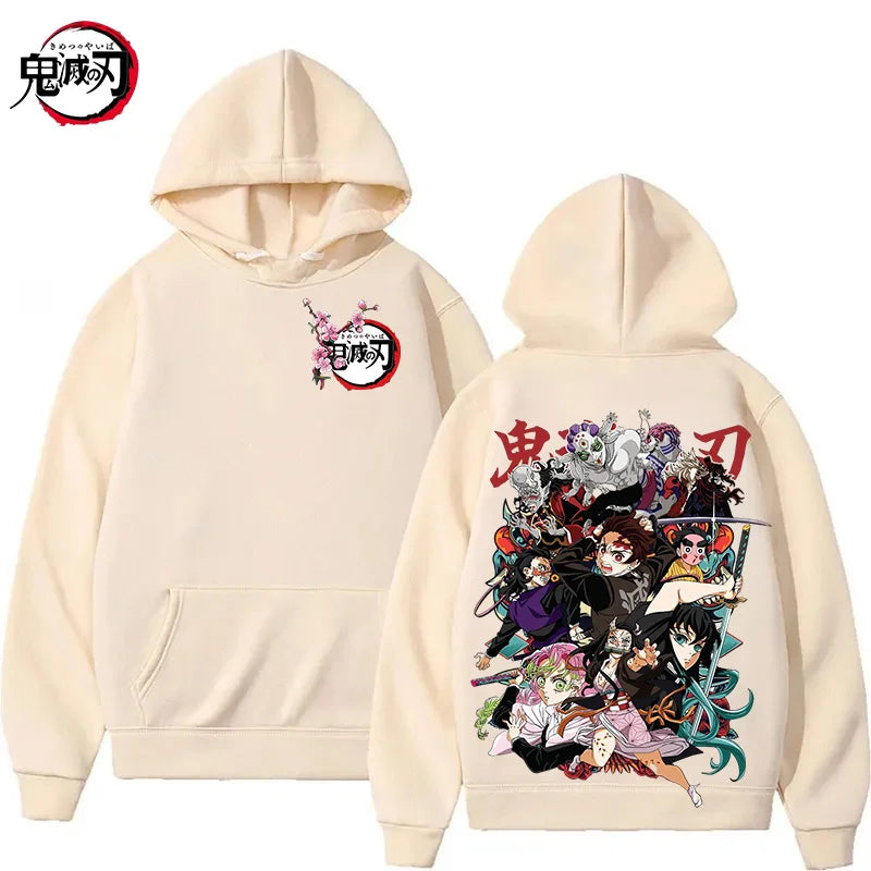 New Funny Japan Anime Demon Slayer Women Hoodies Loose Fleece Sweatshirt Harajuku Muichiro Tokito Printed Hooded Girl Pullover