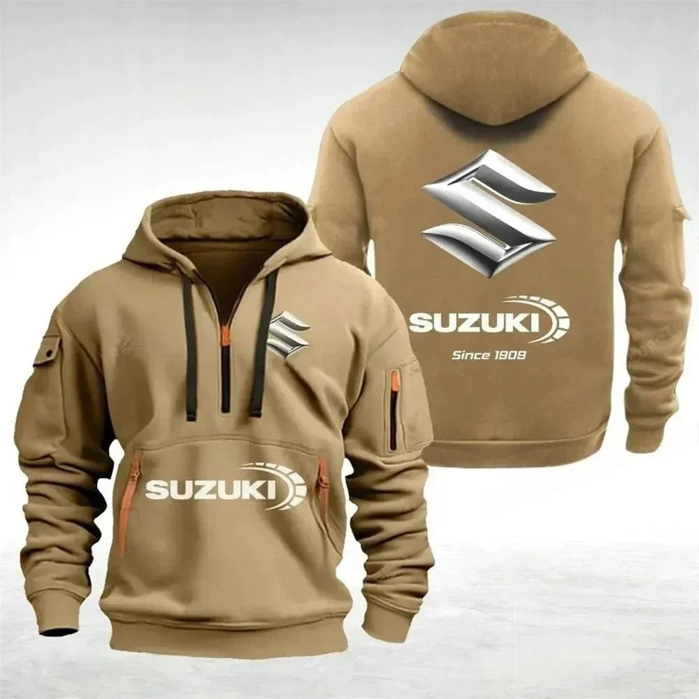 Men sweatshirts. hoodies. half-pocket autumn and winter outdoor sports jackets. racing and motorcycle men's and women's wear