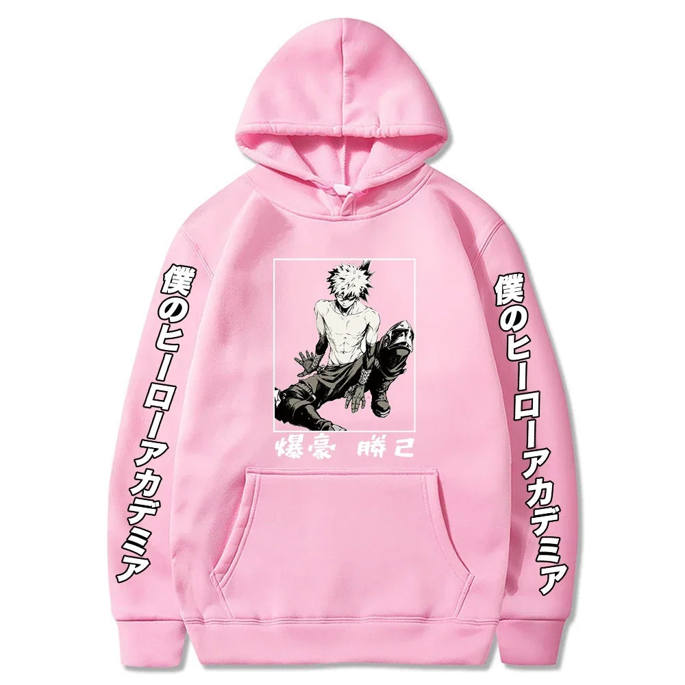 Fashion Japanese Anime My Hero Academia Hoody Sweatshirt Women Harajuku Kawaii Bakugou Katsuki Graphics Winter Oversized Hoodies
