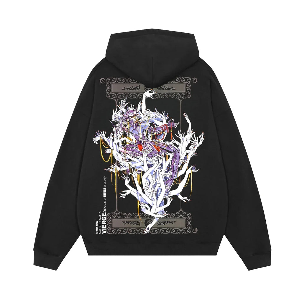 Hoodies Sleeve Hoodies Pure Cotton Clothing Knights of The Zodiac Japanese Anime Men Oversized Long Sleeved Shirt