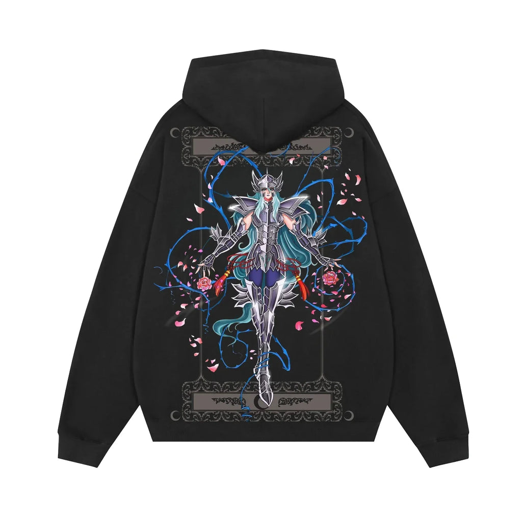 Hoodies Sleeve Hoodies Pure Cotton Clothing Knights of The Zodiac Japanese Anime Men Oversized Long Sleeved Shirt