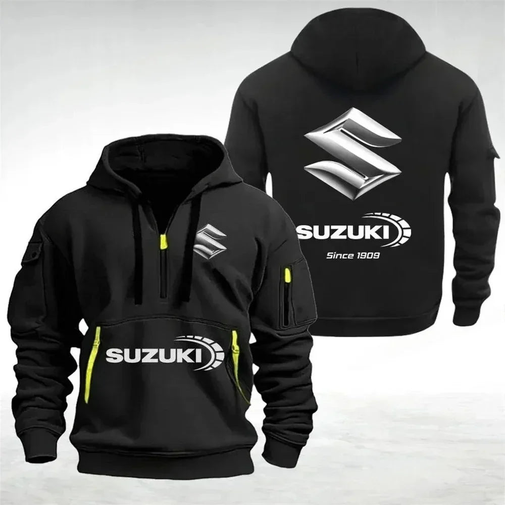 Men sweatshirts. hoodies. half-pocket autumn and winter outdoor sports jackets. racing and motorcycle men's and women's wear