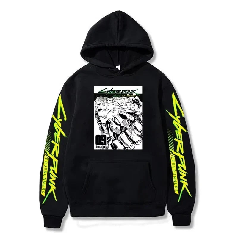 Cross-border Cyberpunk Cyberpunk Print Series Autumn and Winter Men's Hoodies Adult Casual Comfort Long Sleeve Sweatshirts