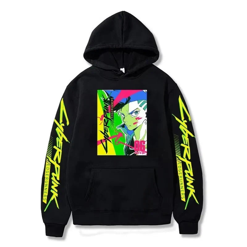 Cross-border Cyberpunk Cyberpunk Print Series Autumn and Winter Men's Hoodies Adult Casual Comfort Long Sleeve Sweatshirts