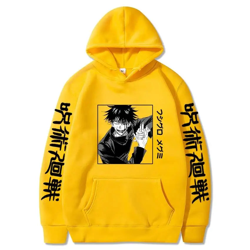 Japan Anime Jujutsu Kaisen Horror Fushiguro Megumi Manga Hoodies Men Harajuku Unisex Fashion Hip Hop Ulzzang SweatshirtGraphics