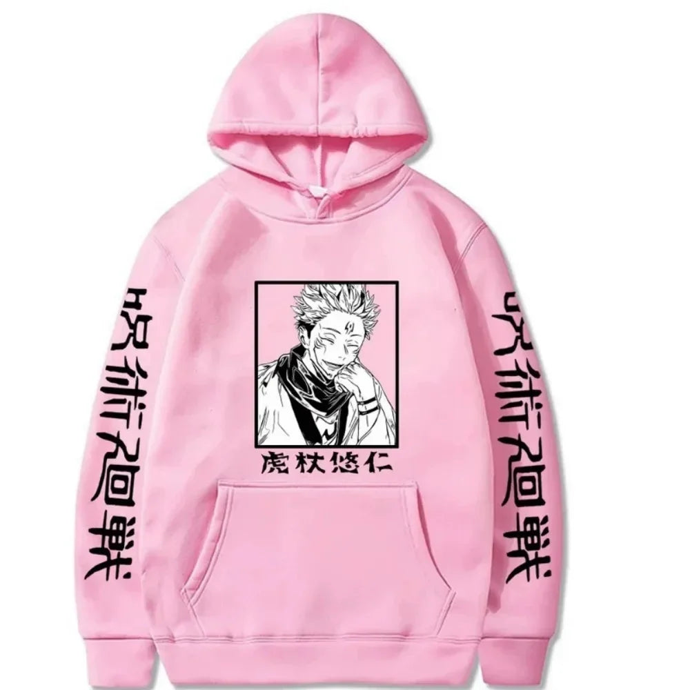 Japanese Anime Spell Battle Tiger Staff Yuren Autumn Print Spring and Autumn Men's Fashion Leisure Versatile Hoodie