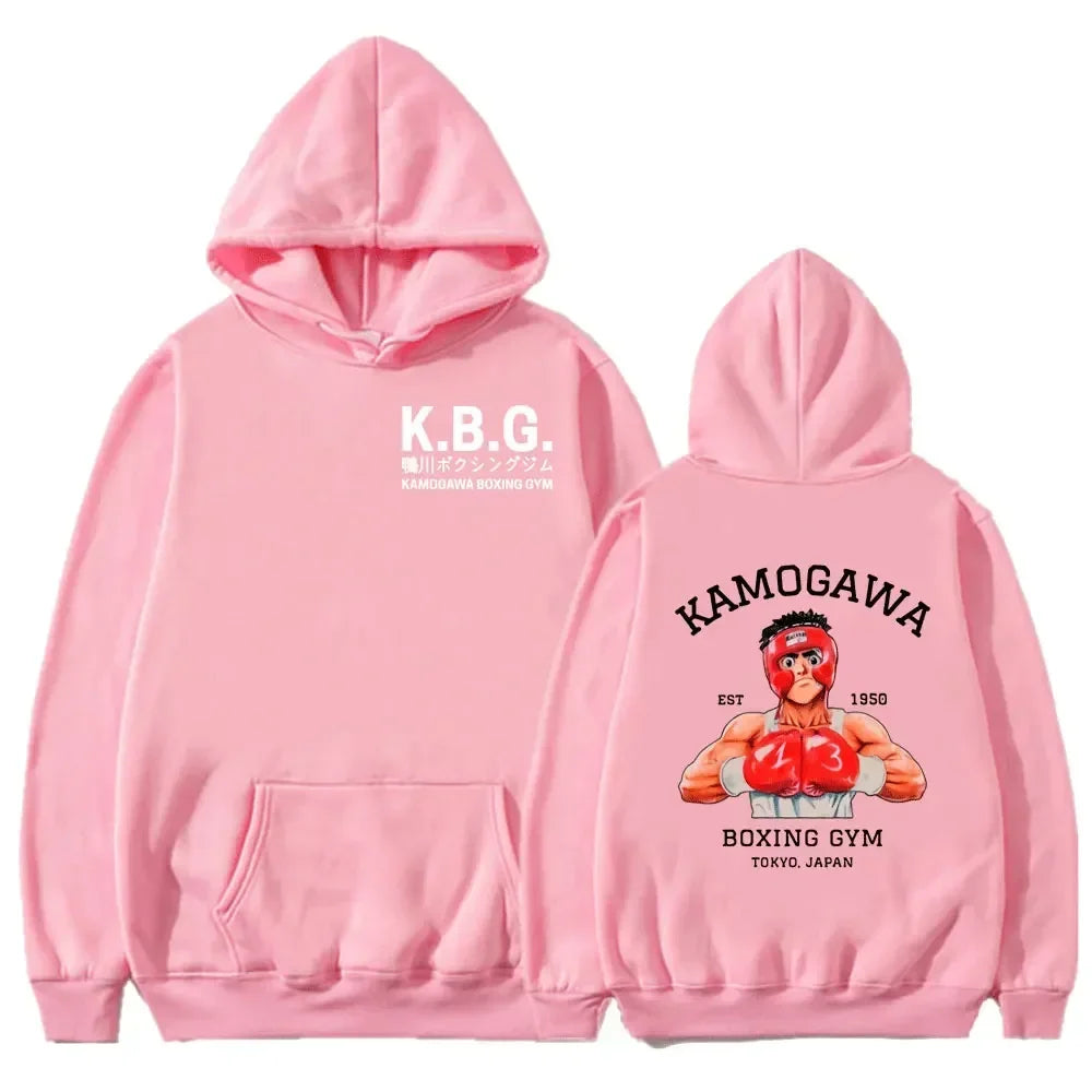 Anime Hajime No Ippo Kamogawa Boxing Gym Hoodie Women Men Sweatshirt Sport Coat KGB Graphic Clothing Harajuku Streetwear Tops