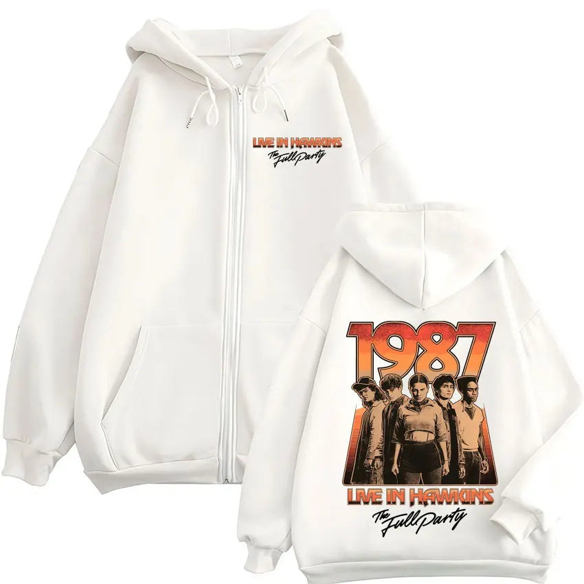 Graphic Zipper Hoodies Men's Women Clothing Fashion Zip Up Hooded Sweatshirts Fleece Jackets Coats
