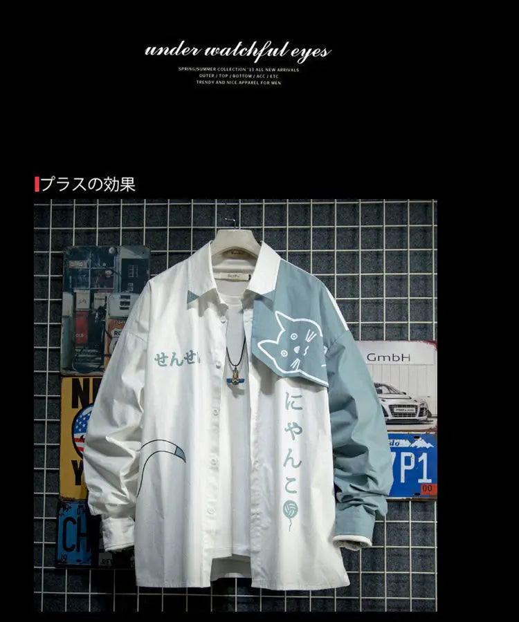 New 2025 Spring Woman Hooded Cute Shark Print Japanese Style Patchwork Teen Hoodies Jacket Fashion Harajuku Women Sweatshirt