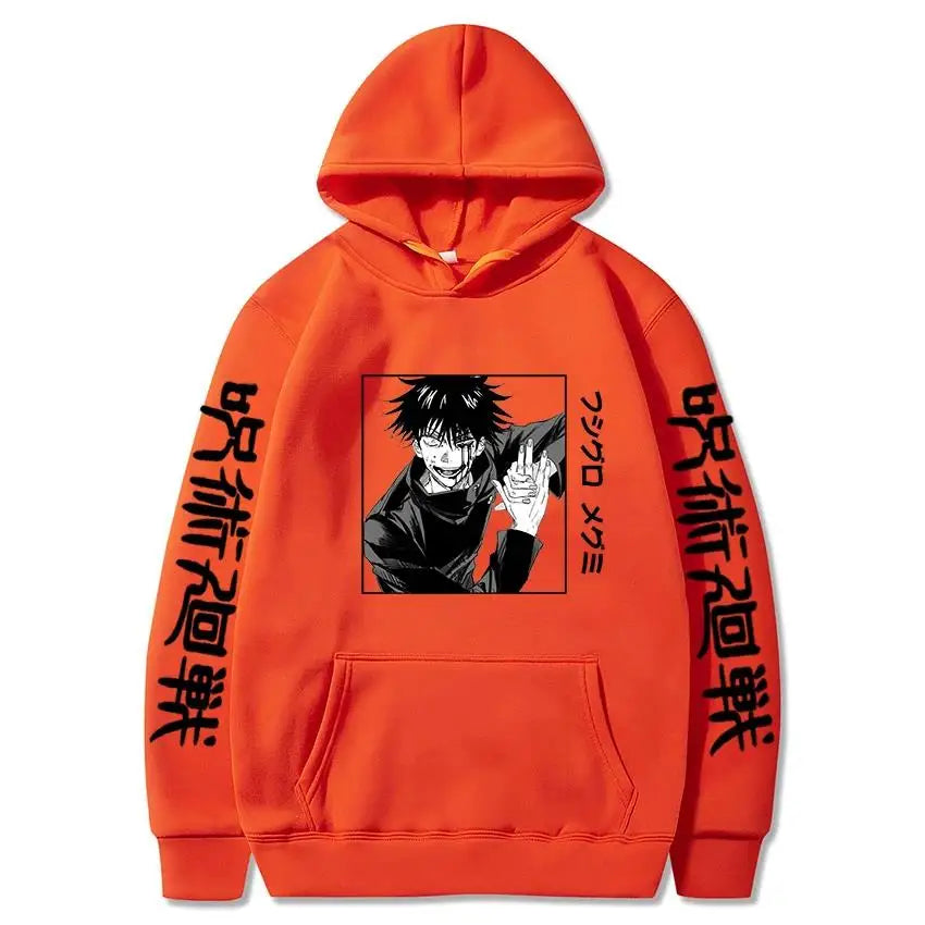 Japan Anime Jujutsu Kaisen Horror Fushiguro Megumi Manga Hoodies Men Harajuku Unisex Fashion Hip Hop Ulzzang SweatshirtGraphics