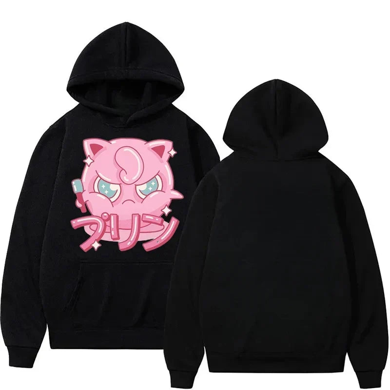 Cartoon Joint 2025 Autumn/Winter Men's Hoodie Loose Cute Jigglypuff Animation Printing Casual Trendy Cool Hooded Sweater