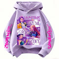 2026 KPop Demon Hunter Cartoon Girls Boy Hooded Sweatshirt Warm Children's Korean Wave Fashion Casual Tops Casual Girls Clothing