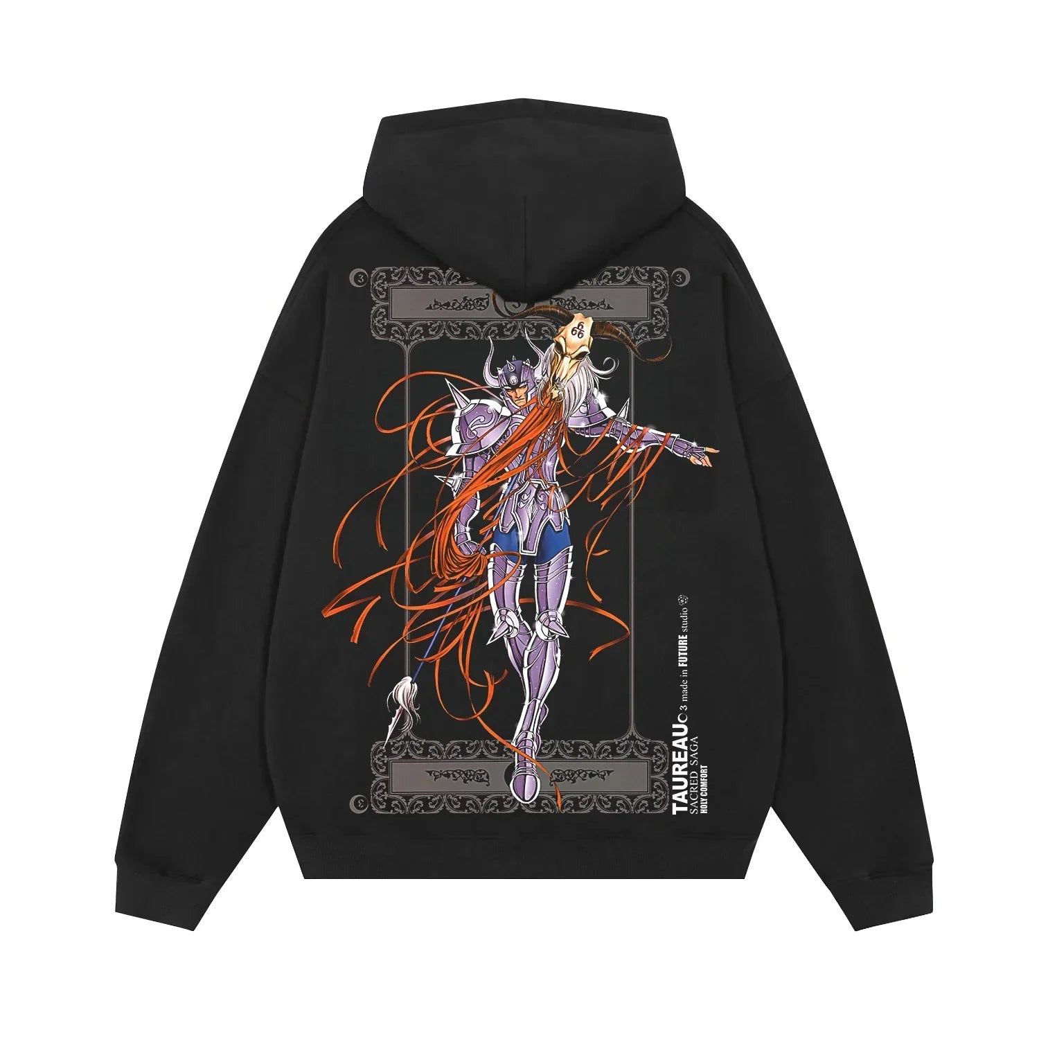 Hoodies Sleeve Hoodies Pure Cotton Clothing Knights of The Zodiac Japanese Anime Men Oversized Long Sleeved Shirt