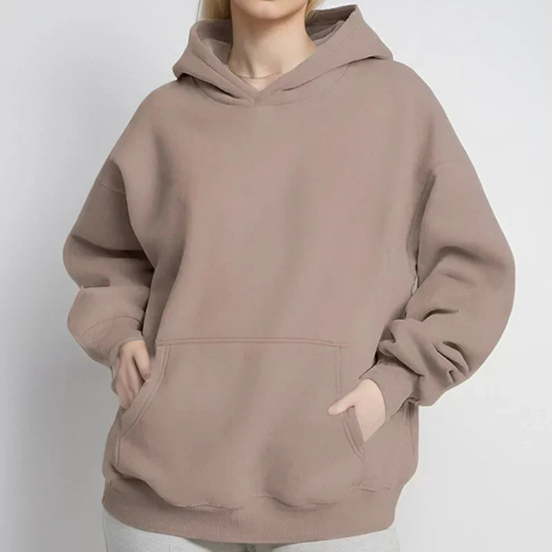 Women Hoodies Pullover Hooded Sweat Shirts Solid Color Jogger Long Sleeve Black Jogging Men Sweatshirt Sport Top Winter Clothing