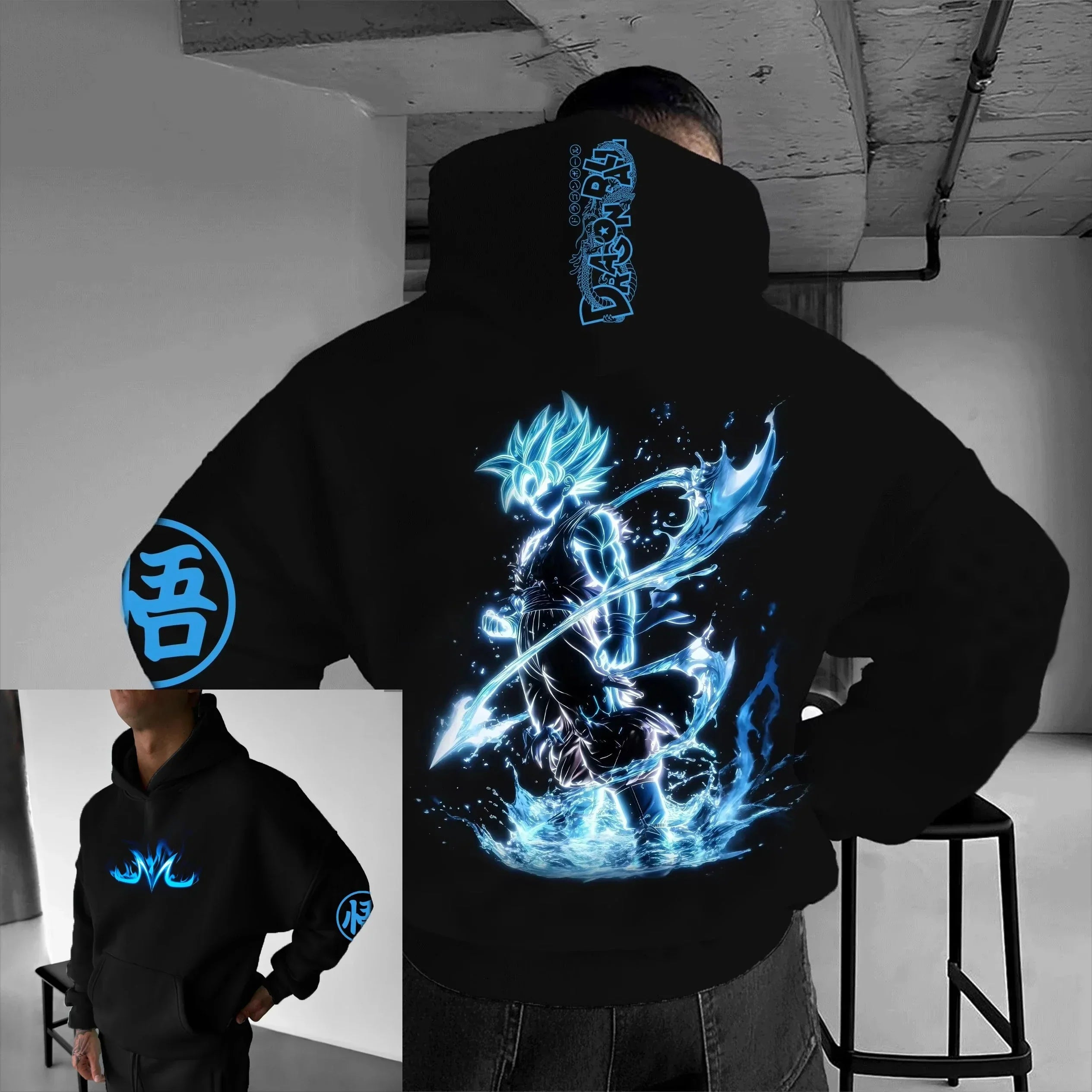 Hip Hop Large Hoodie 2026 Men's and Women's Autumn/Winter New Anime Printed Casual Loose Parent Child Hoodie Top