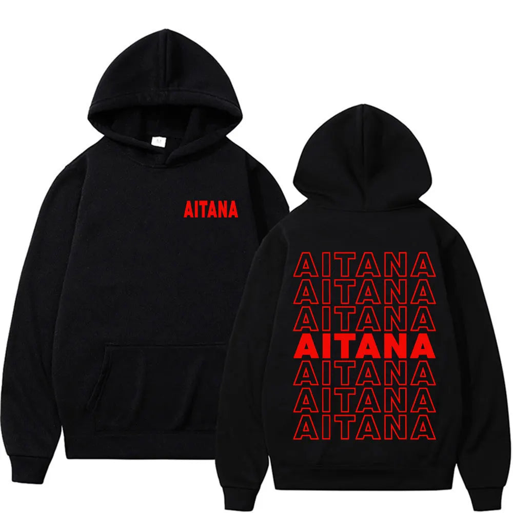 Singer Aitana Cuarto Azul Tour Graphic Hoodies Men Women's Retro Fashion Aesthetic Sweatshirt Fleece Casual Pullovers Streetwear