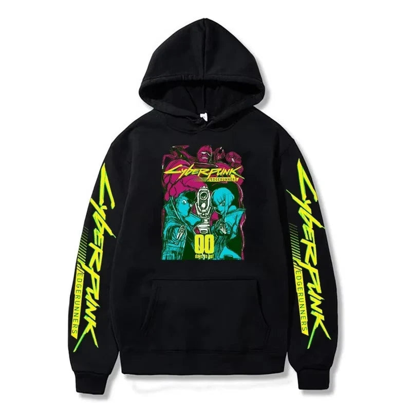 Cross-border Cyberpunk Cyberpunk Print Series Autumn and Winter Men's Hoodies Adult Casual Comfort Long Sleeve Sweatshirts