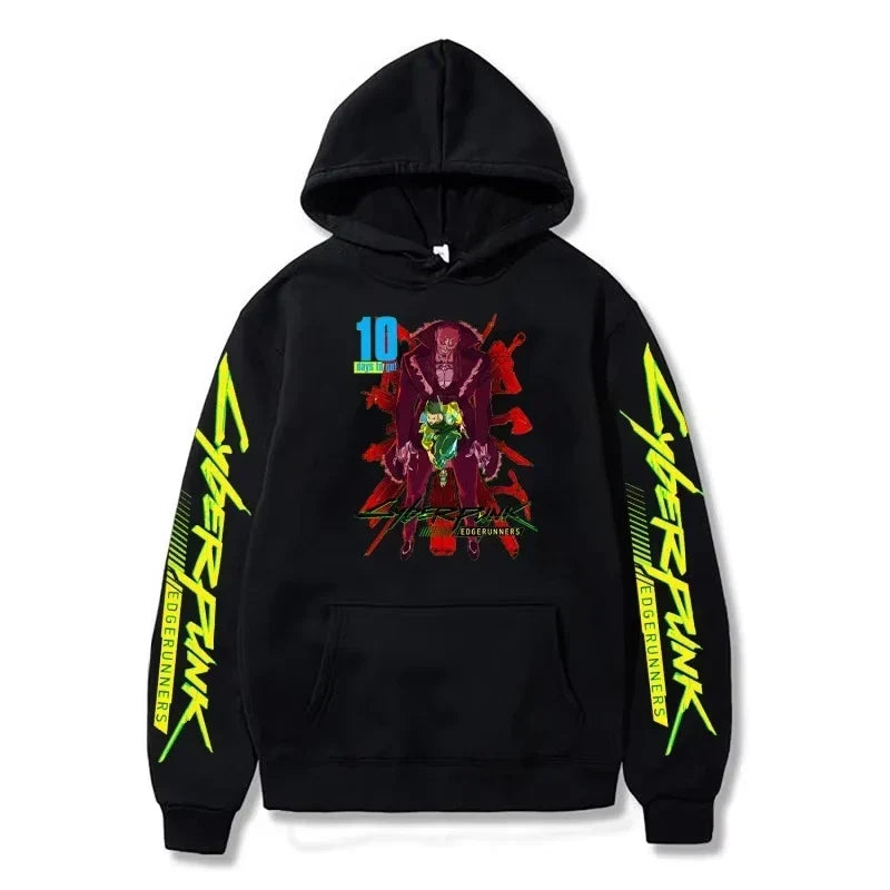 Cross-border Cyberpunk Cyberpunk Print Series Autumn and Winter Men's Hoodies Adult Casual Comfort Long Sleeve Sweatshirts