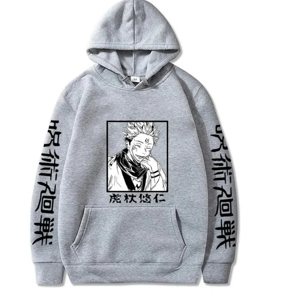 Japanese Anime Spell Battle Tiger Staff Yuren Autumn Print Spring and Autumn Men's Fashion Leisure Versatile Hoodie