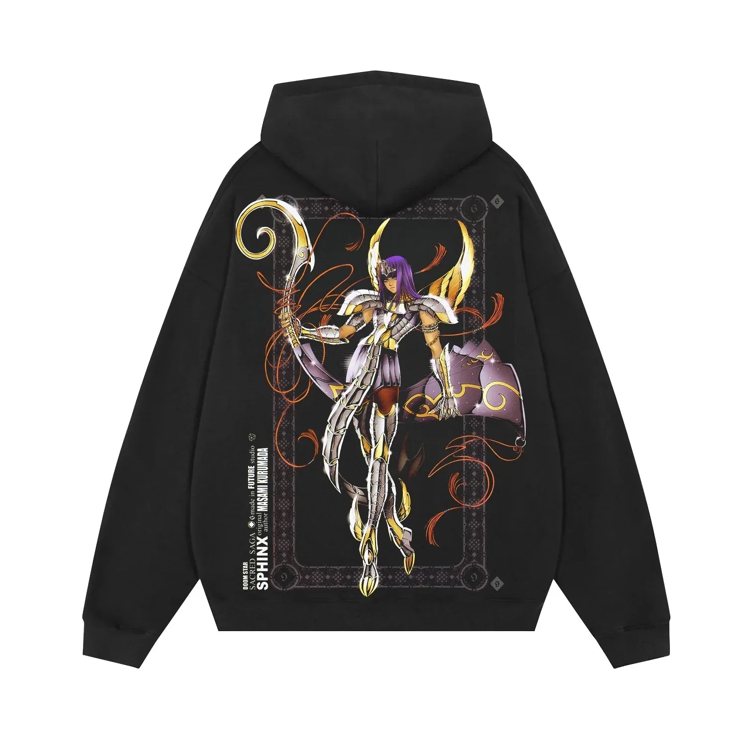 Hoodies Sleeve Hoodies Pure Cotton Clothing Knights of The Zodiac Japanese Anime Men Oversized Long Sleeved Shirt