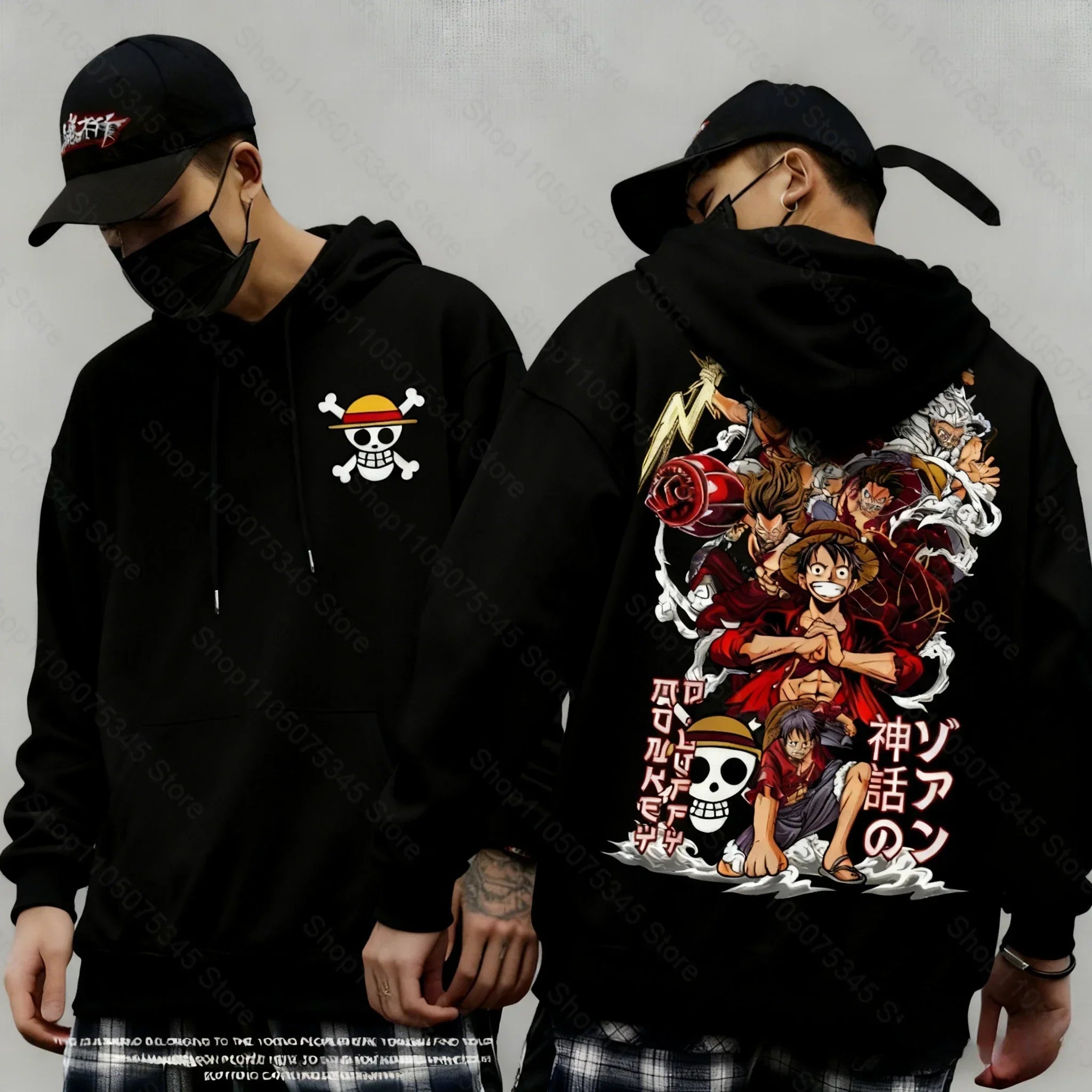 One Piece Japanese Anime Print Hoodie Men Women One Piece Graphic Hoodies Long Sleeve Pullover Sweatshirt Y2K Harajuku Clothing