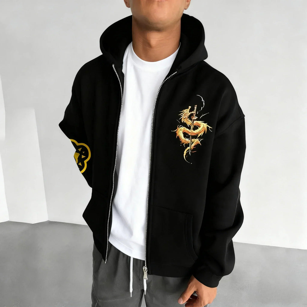 Zipper Hoodie Men's and Women's Autumn/Winter  Agatsuma Zenitsu Printed Casual Sports Sports Sweater Top