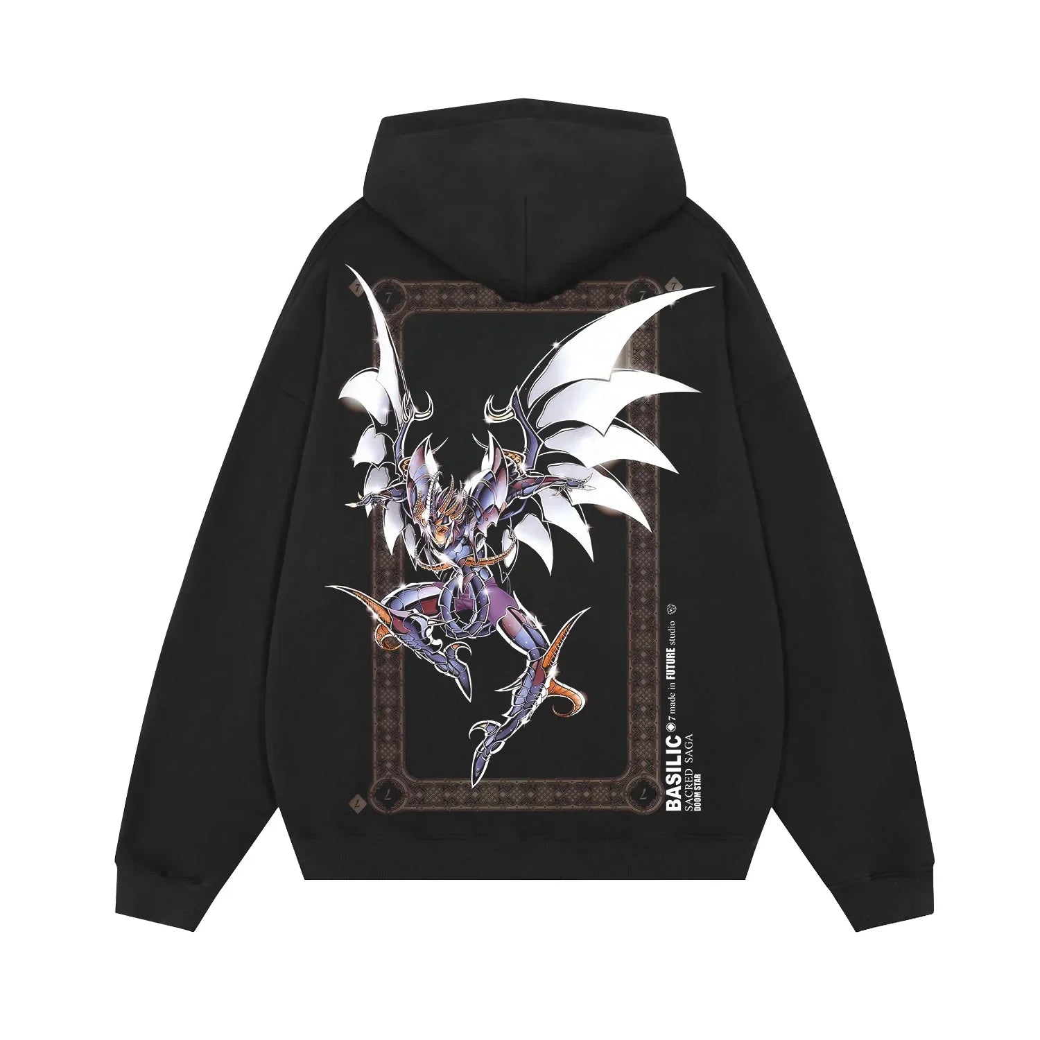 Hoodies Sleeve Hoodies Pure Cotton Clothing Knights of The Zodiac Japanese Anime Men Oversized Long Sleeved Shirt
