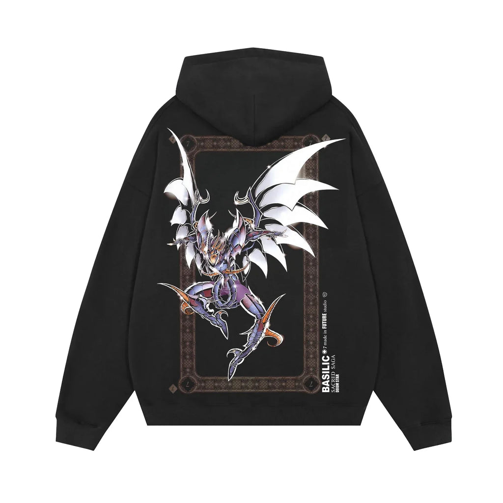 Hoodies Sleeve Hoodies Pure Cotton Clothing Knights of The Zodiac Japanese Anime Men Oversized Long Sleeved Shirt