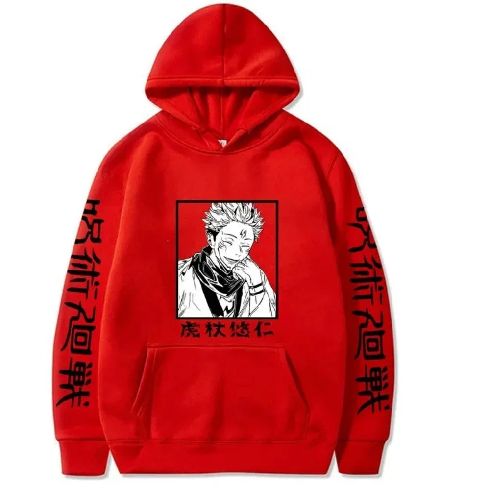Japanese Anime Spell Battle Tiger Staff Yuren Autumn Print Spring and Autumn Men's Fashion Leisure Versatile Hoodie