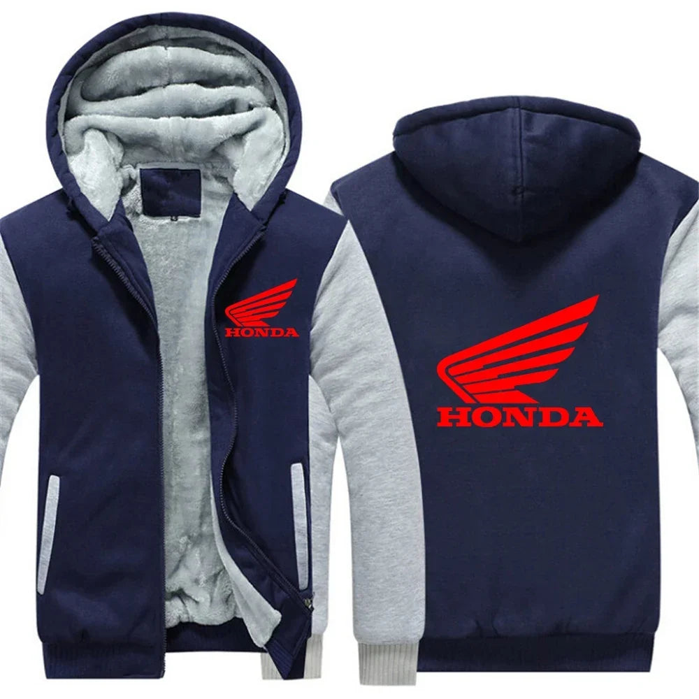 Autumn Winter Man's Fleece Warm Thicken Coat Popular Patchwork Contrast Color Hoodies Casual Jacket