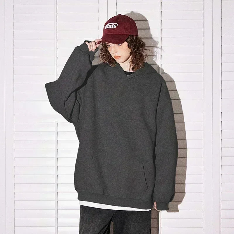 Anime Cotton Hoodie Gray Color Character Print with Multi Color Flame Dragon Creature Pattern Casual Streetwear