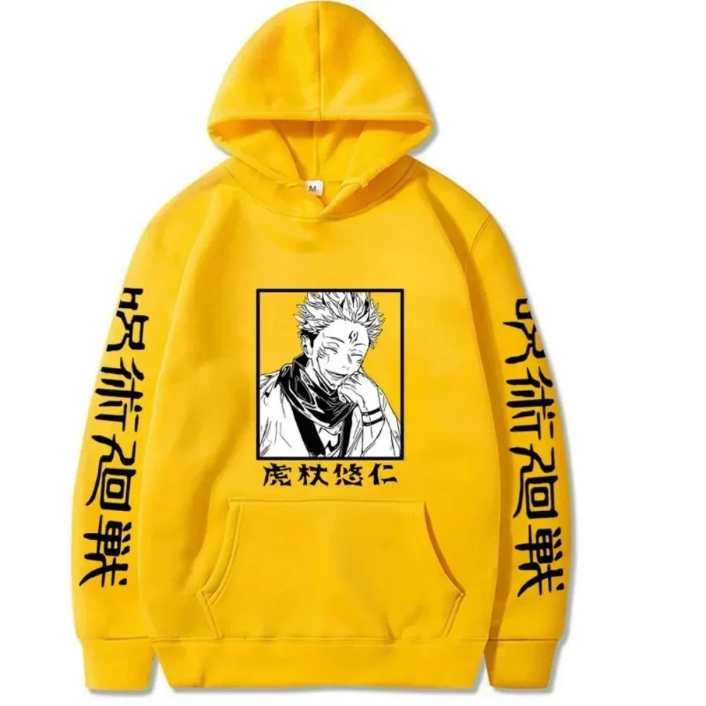 Japanese Anime Spell Battle Tiger Staff Yuren Autumn Print Spring and Autumn Men's Fashion Leisure Versatile Hoodie