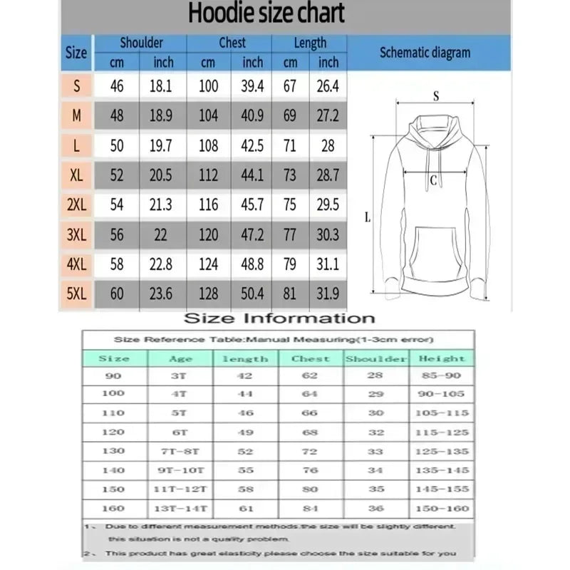 Printed Hoodie  Spring/Autumn New Men's and Women's Harajuku Large Daily Casual Parent Child Top