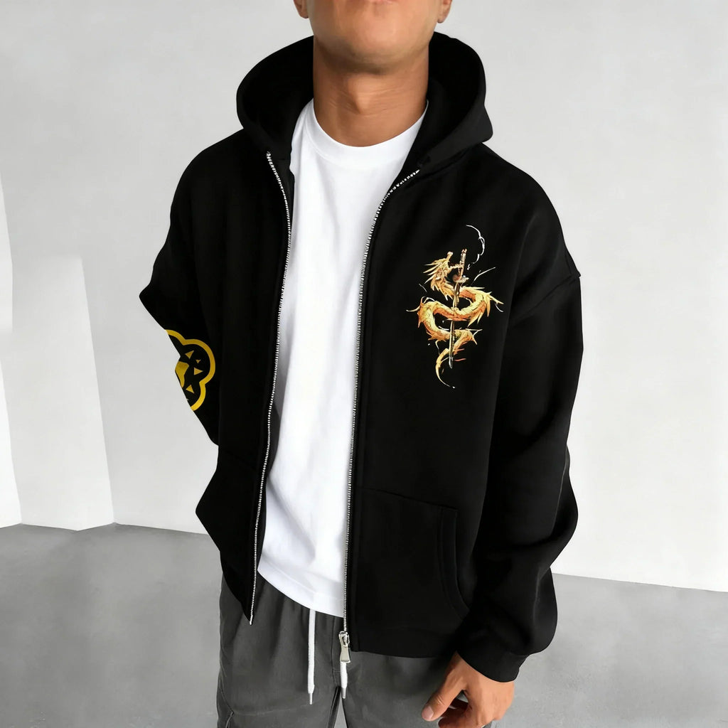 Zipper Hoodie Men's and Women's Autumn/Winter  Agatsuma Zenitsu Printed Casual Sports Sports Sweater Top
