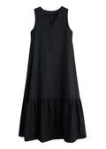 Style Cotton Holiday Oversized Hem Large Black Dress Summer Exra