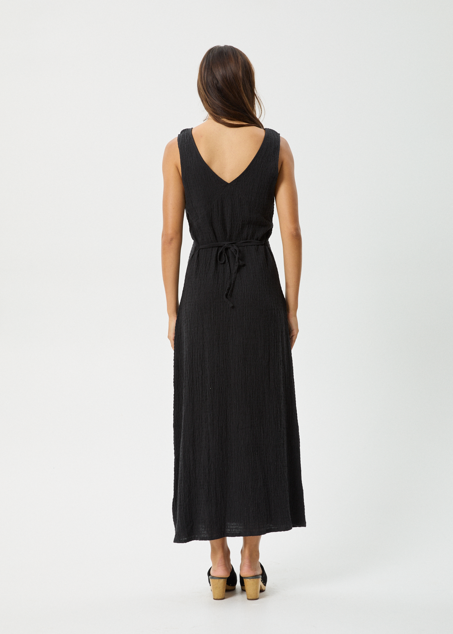 AFENDS Womens Tully - Seersucker Maxi Dress - Black