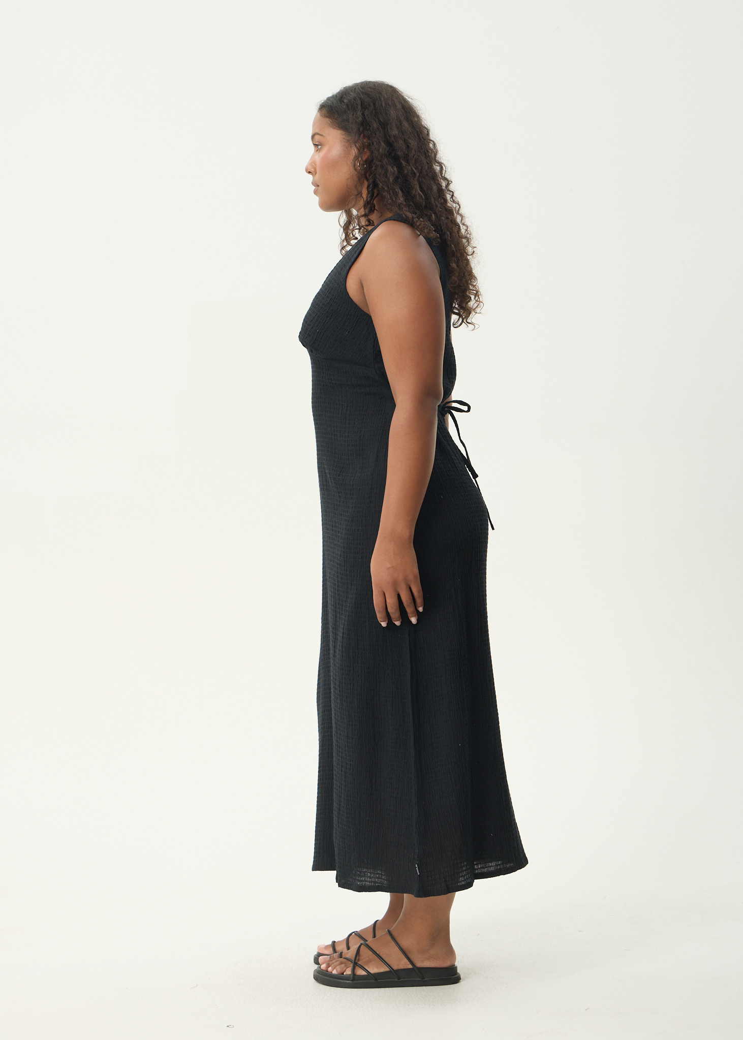 AFENDS Womens Tully - Seersucker Maxi Dress - Black