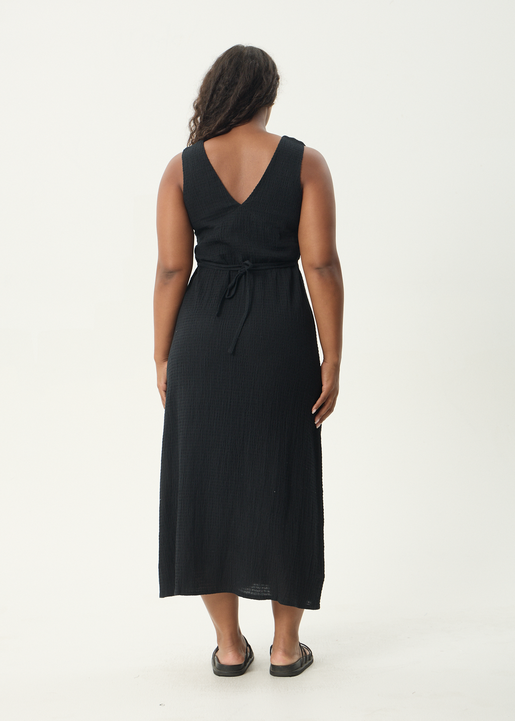 AFENDS Womens Tully - Seersucker Maxi Dress - Black