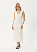 AFENDS Womens Tully - Seersucker Maxi Dress - Off White