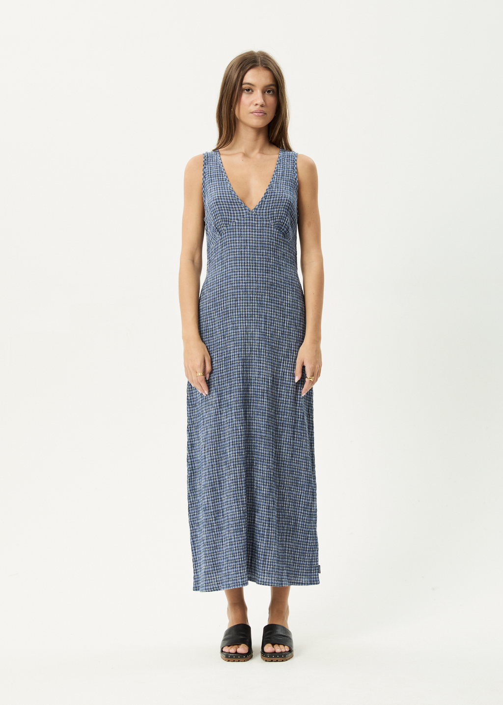 AFENDS Womens Tully - Seersucker Maxi Dress - Marlin