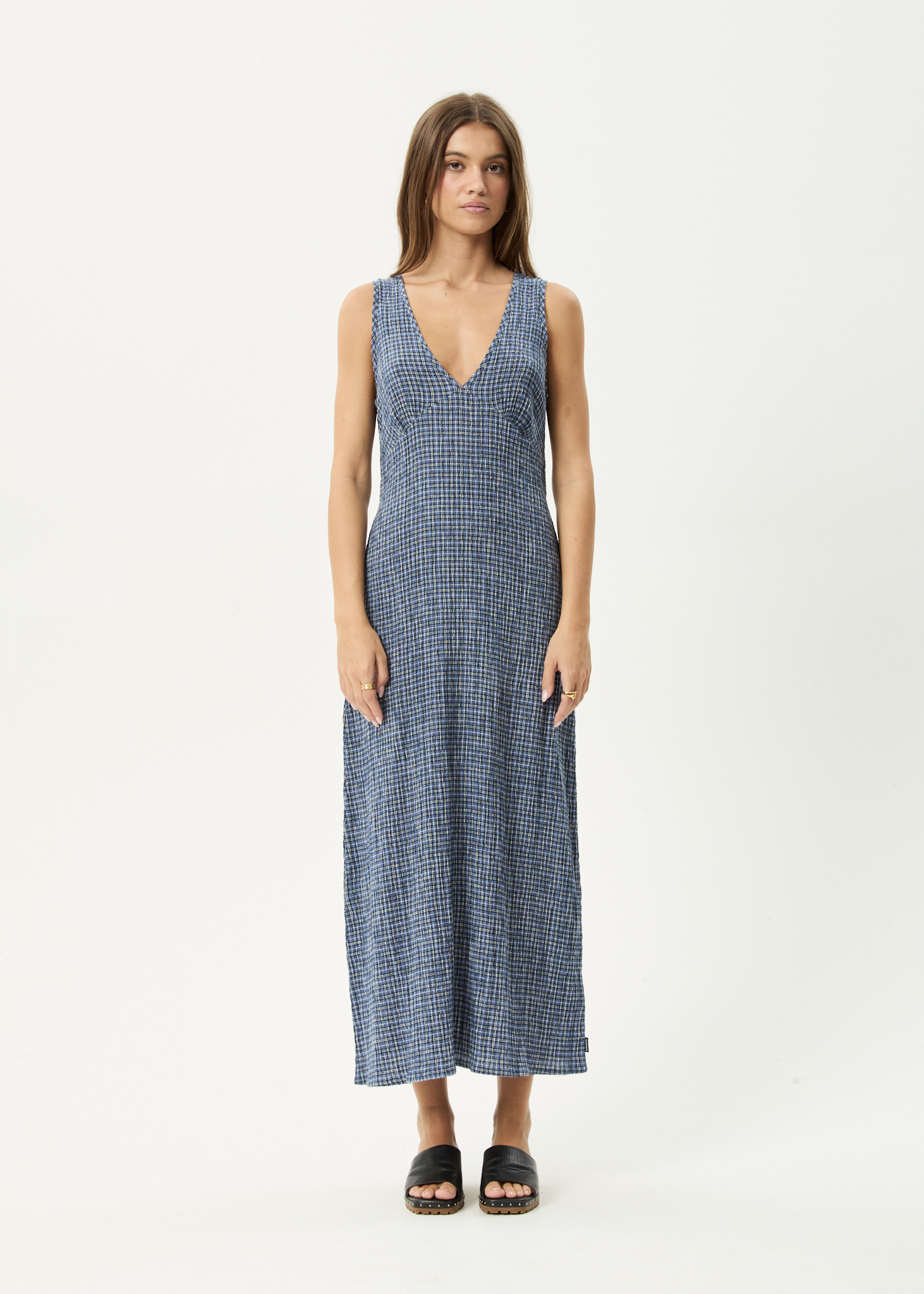 AFENDS Womens Tully - Seersucker Maxi Dress - Marlin