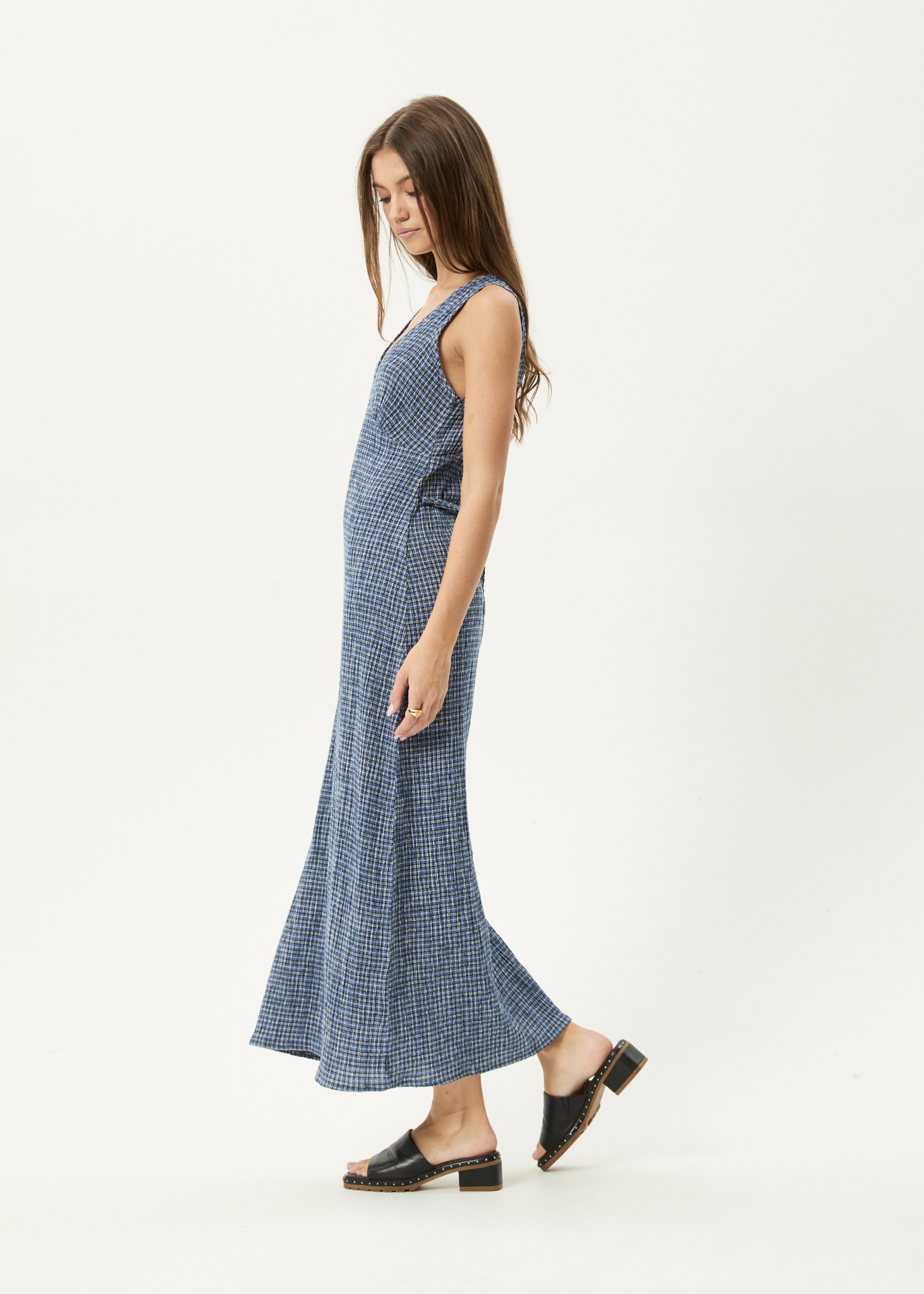 AFENDS Womens Tully - Seersucker Maxi Dress - Marlin