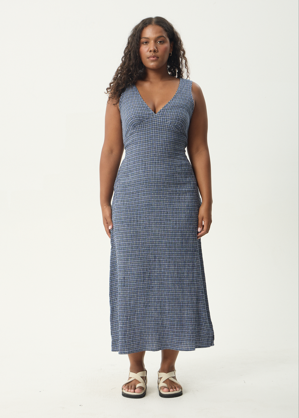 AFENDS Womens Tully - Seersucker Maxi Dress - Marlin