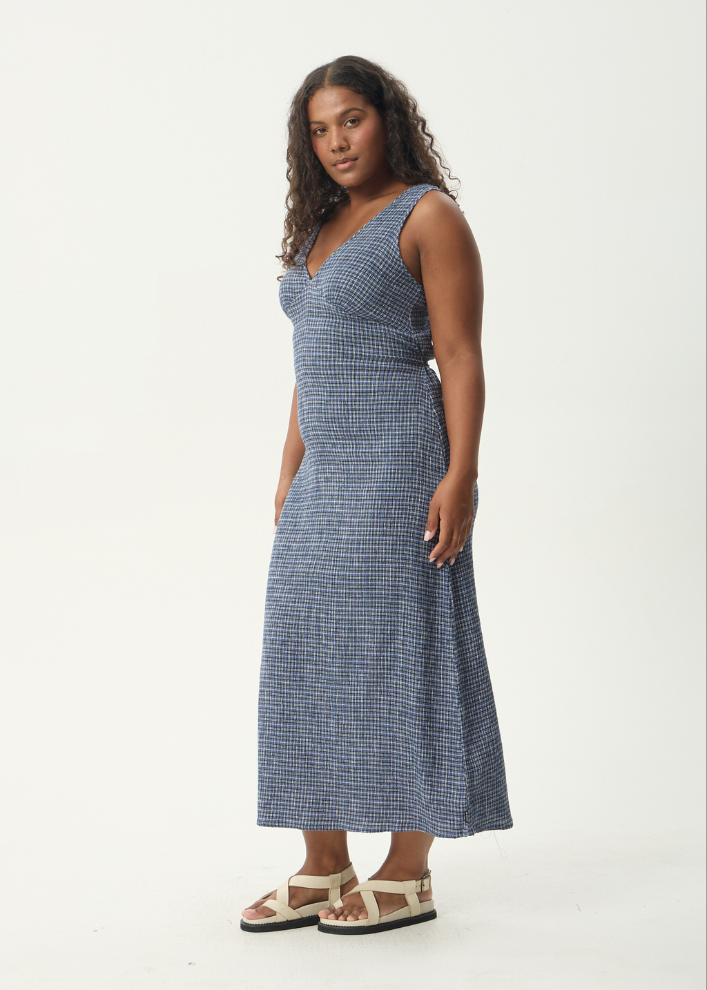 AFENDS Womens Tully - Seersucker Maxi Dress - Marlin