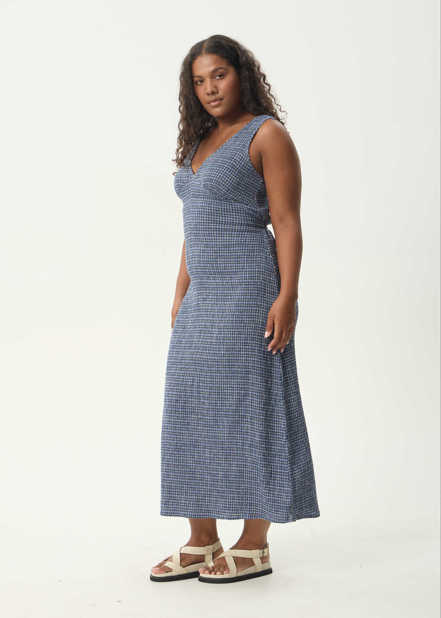 AFENDS Womens Tully - Seersucker Maxi Dress - Marlin