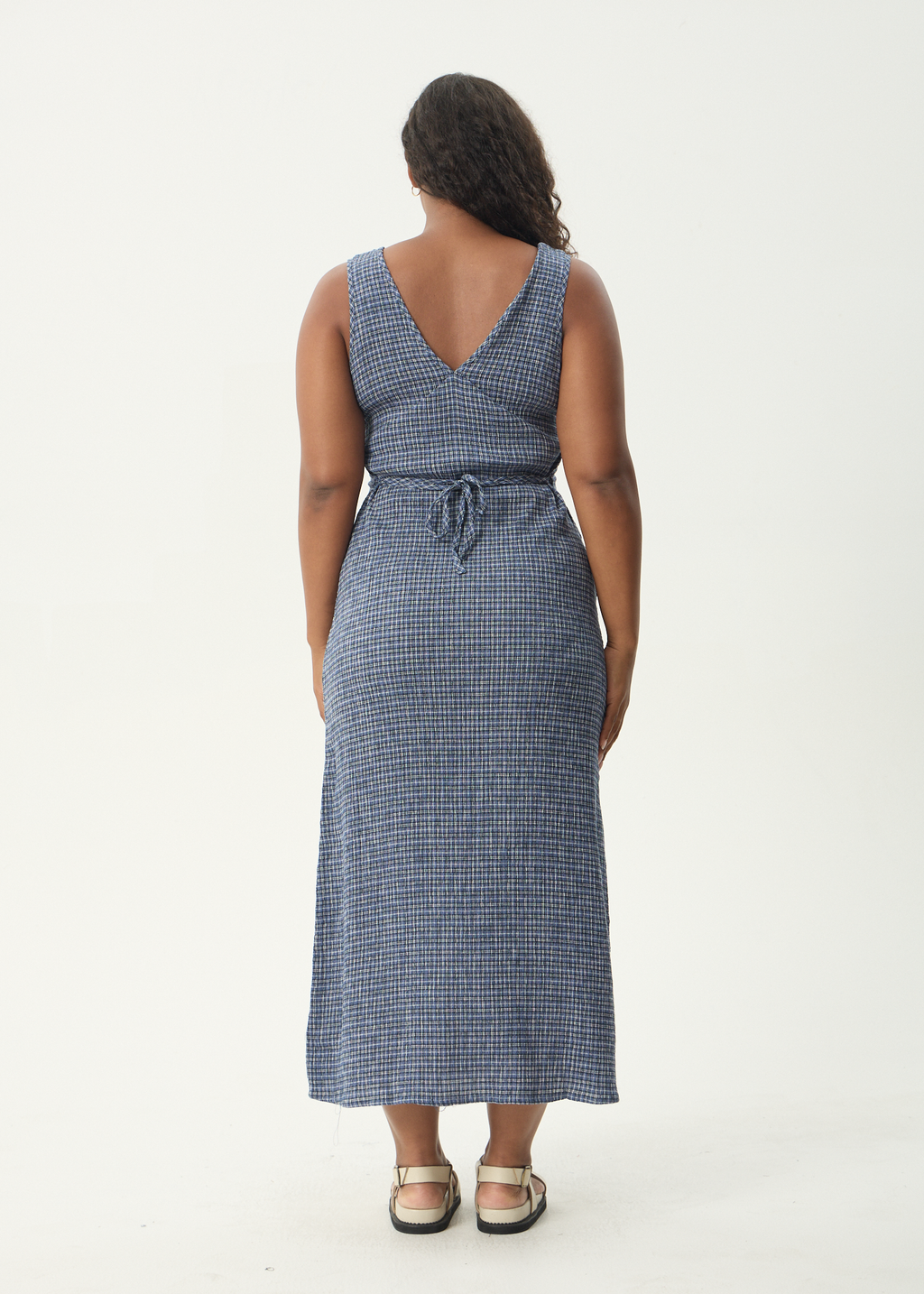 AFENDS Womens Tully - Seersucker Maxi Dress - Marlin